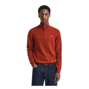 Gant Mens Superfine Lambswool Half Zip Sweatshirt / Brown